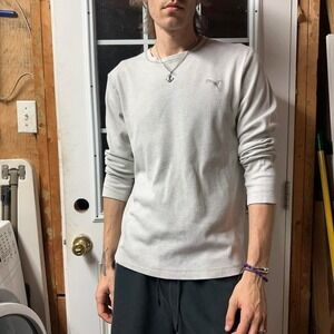Puma grey long sleeve thermal waffle-knit shirt Layer piece Size Lg